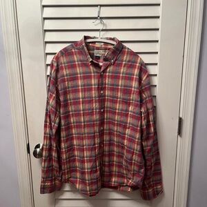 men’s lightweight J.CREW plaid button-down shirt [L]